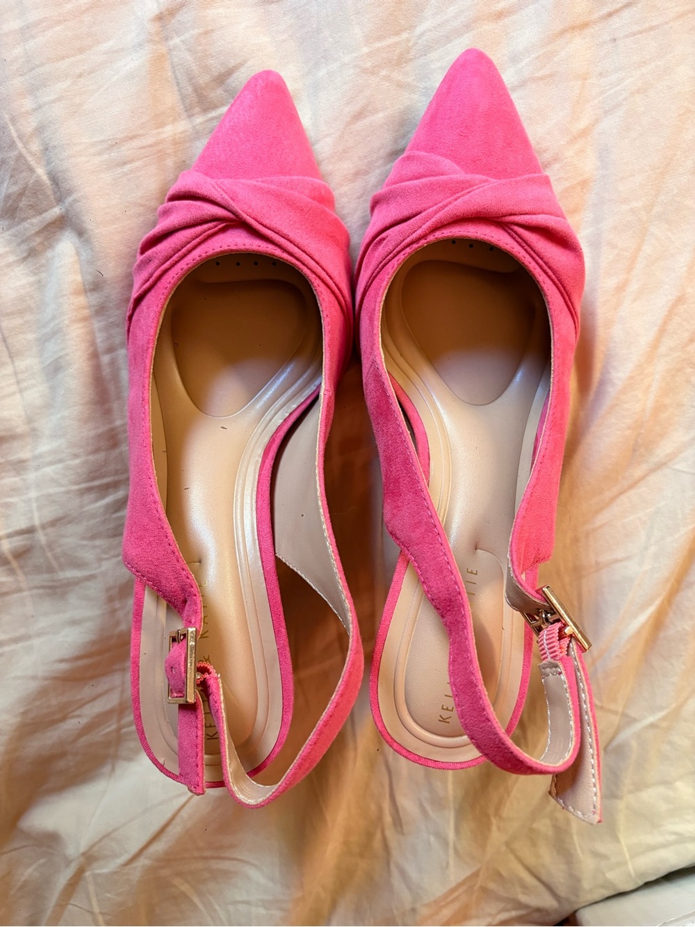 Kelly & Katie Hot Pink Pointed Toe Slingback Heels